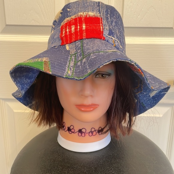 💙Funky Colourful VTG flop hat - Picture 2 of 10